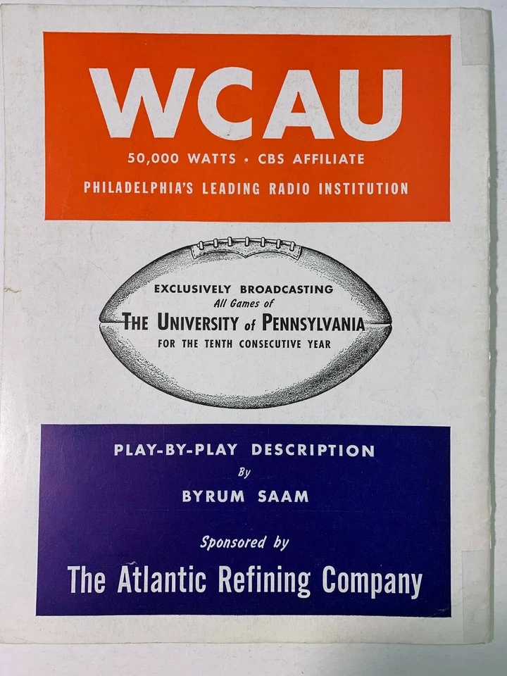 1945 U Pennsylvania Quakers vs Princeton Tigers Football Program GOOD C Bednarik - Image 4 of 4