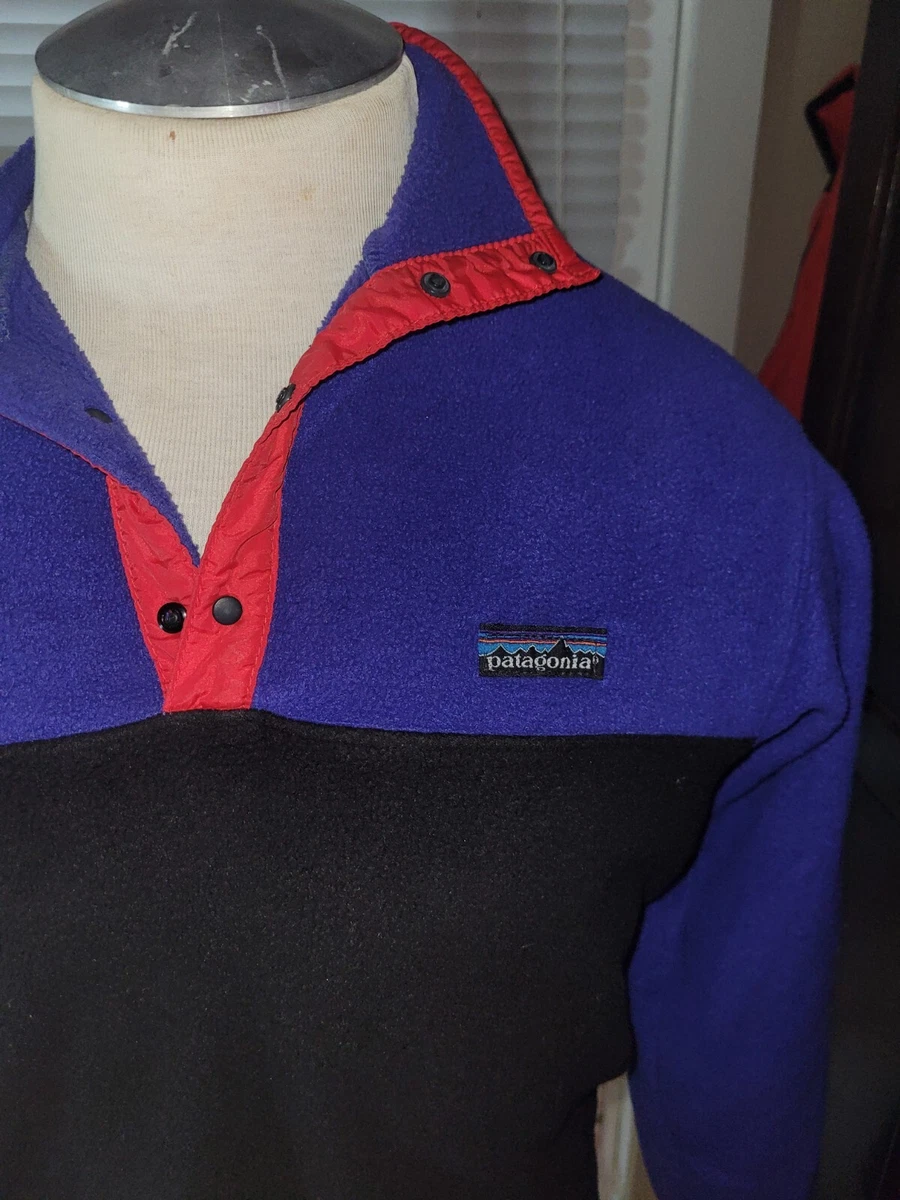 Vintage medium Color Block Patagonia Half Button Fleece sweater eBay