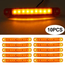 10pcs Amber 9 LED Sealed Side Marker Clearance Light For Car Truck Trailer Lorry