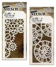 Tim Holtz Steampunk Layering Stencils Gears & Clock Patterns Stampers Anonymous