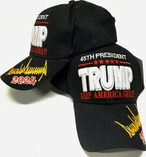 TRUMP 2024 SIGNATURE SERIES MAGA Keep America Great BLACK HAT CAP