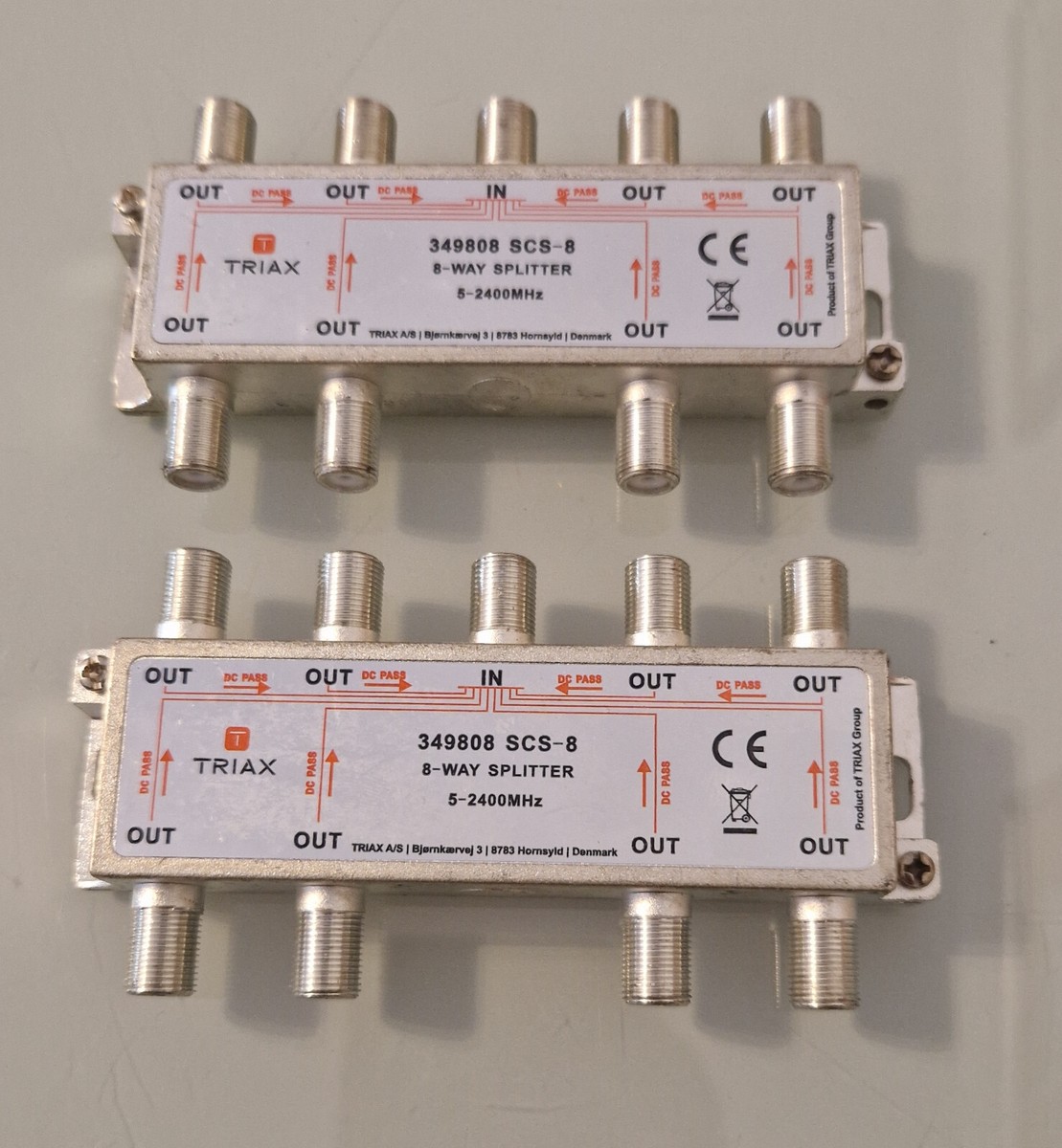 Triax 349808 SCS-8 8-Way RF Splitter (x2) Satellite DVB-S DVB-S2
