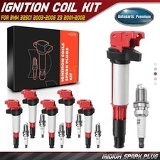 6x Red Ignition Coil & 6x Iridium Spark Plug Kit for BMW 320i 330Ci Rolls-Royce