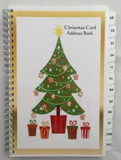 Christmas Card Address Book List A-Z TABS 8 yr Tracker Tree -Personalized Free