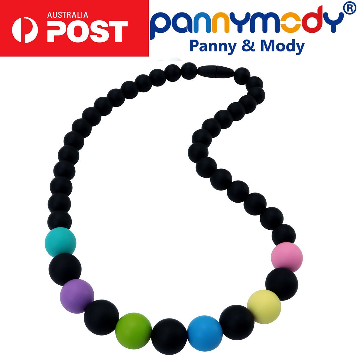 Children Jewellery Black Sensory Chew Necklace Silicone Autism