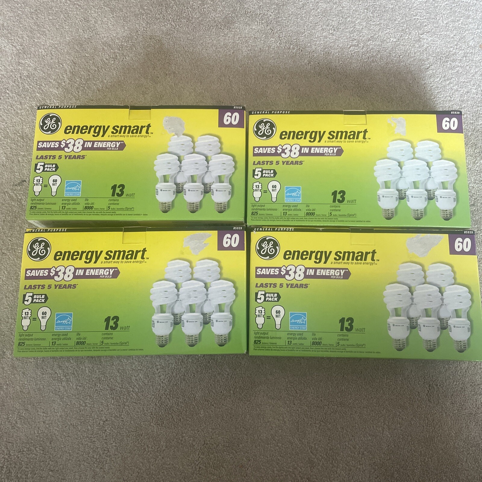 GE Energy Smart Bulbs Lot Of 20. 13 Watt Smart Bulb Equals 60 Watts-image