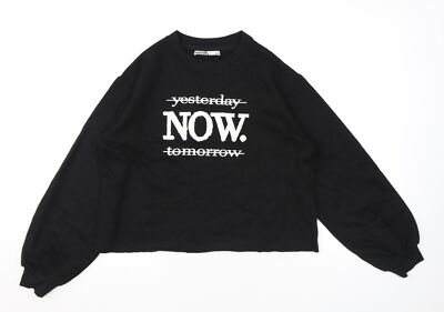 Khaadi Womens Black Cotton Blend Sweatshirt Size S - Yesterday Now.