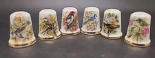 6 x Theodore Paul Bird Thimbles English Bone China
