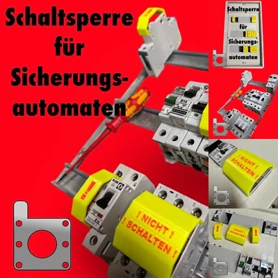 KÖHLER LASER & 3D-DRUCK STUDIO Schaltsperre für Sicherungsautomaten Leitungsschutzschalter FI Hutschiene MCB LS