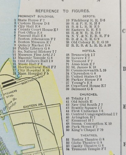 Vintage 1899 BOSTON MASSACHUSETTS Map 11"x14" Old Antique Original CHARLESTOWN - 第 13/13 張圖片