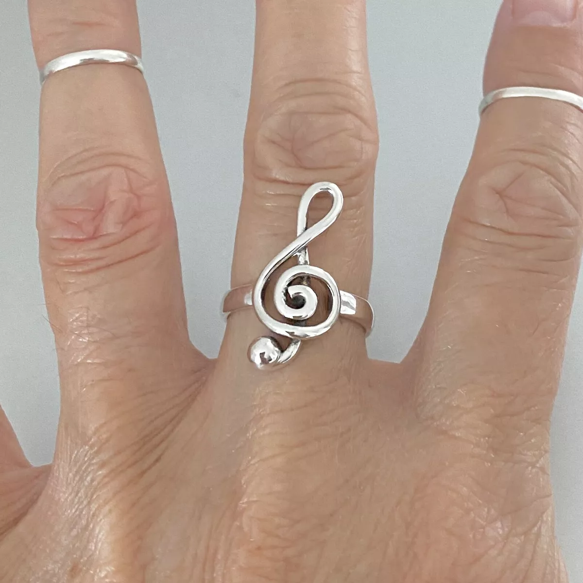 Sterling silver music note best sale ring