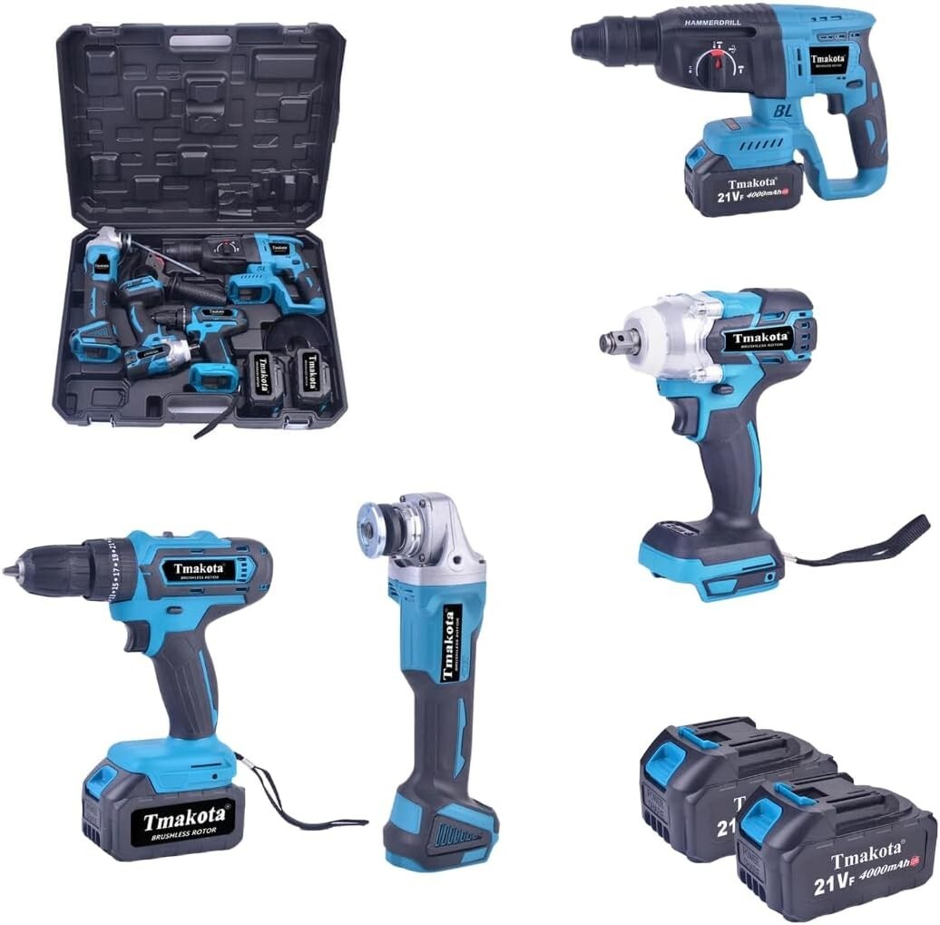 KIT 4 IN1 TASSELLATORE+TRAPANO IMPULSI +TRAPANO AVVITATORE 68V BRUSHLES+SMERIGL