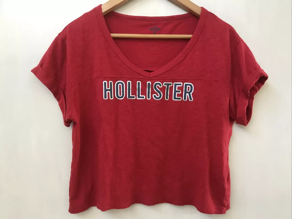 Hollister red crop hot sale top