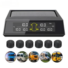 0-116psi/8bar 6 Tyre Sensors Solar TPMS Autotruck Tire Pressure Monitoring