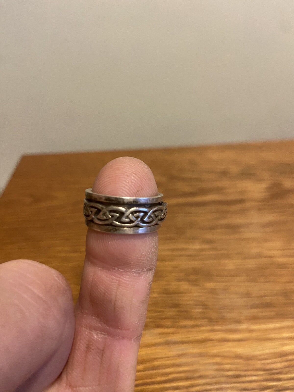 Antique Solid Sterling Silver Ring, Hand Made - image 4