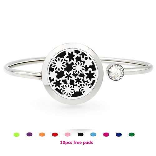 25mm  Rotatable Perfume Bangle Bracelet  Diffuser Essential Aromatherapy Locket - Picture 33 of 209