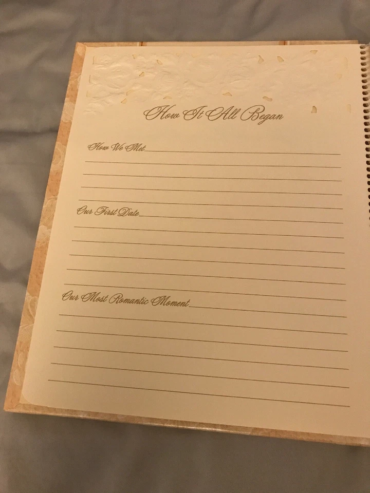 Clássico Hallmark convidado de casamento Bk pêssego n rosas em relevo com páginas de álbum de fotos - Imagem 4 de 4