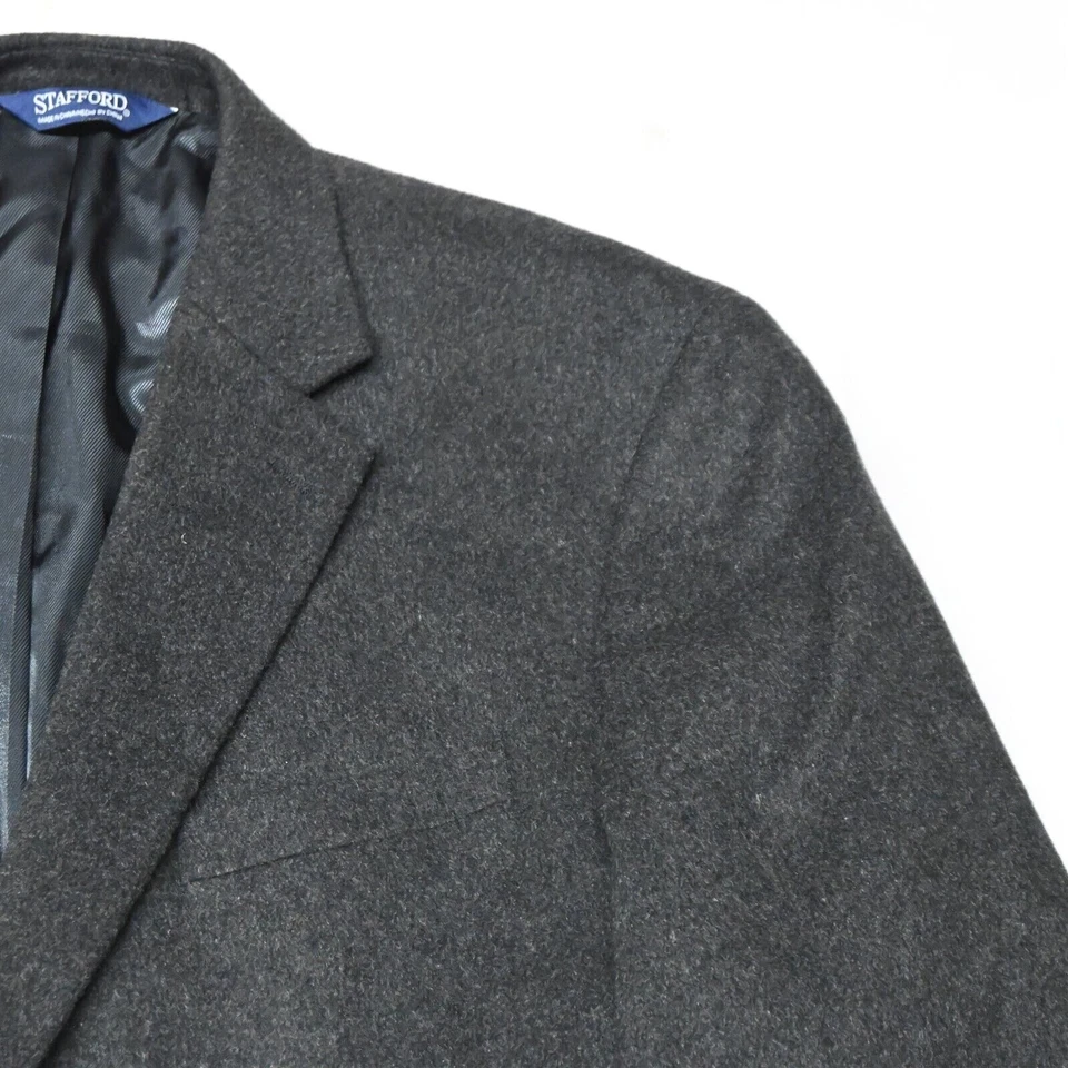 Jaqueta casaco esportivo vintage anos 90 Stafford 48R cinza flanela grande alta masculina blazer - Imagem 2 de 4