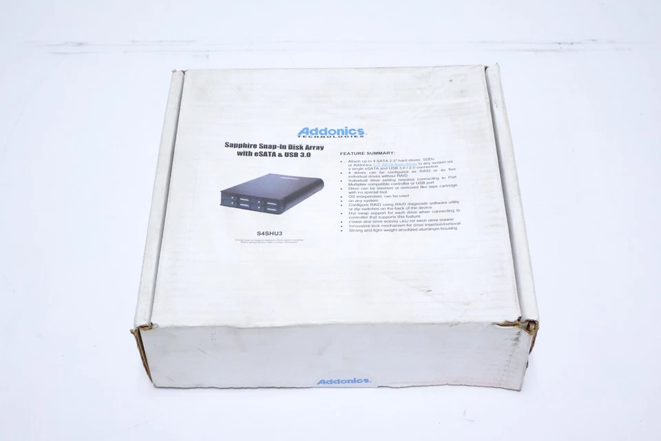 Addonics Sapphire Snap-In Disk Array – 4-Bay 2.5" – eSATA USB 3.0/2.0 Enclosure - Image 2 of 4