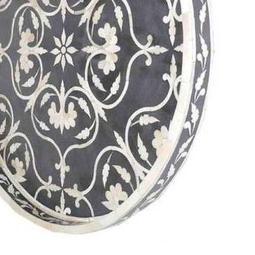 Bone Inlay Round Tray, Handmade Serving Tray Home Décor - Picture 6 of 11