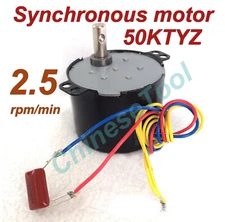 Synchronous Motor 50KTYZ AC 110V 120V 50/60Hz 2.5r/m CW/CCW 6W 25kgf.cm