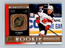 2021-22 UD Series 1 Rookie Retrospective Gold #RR-14 Ty Smith New Jersey Devils