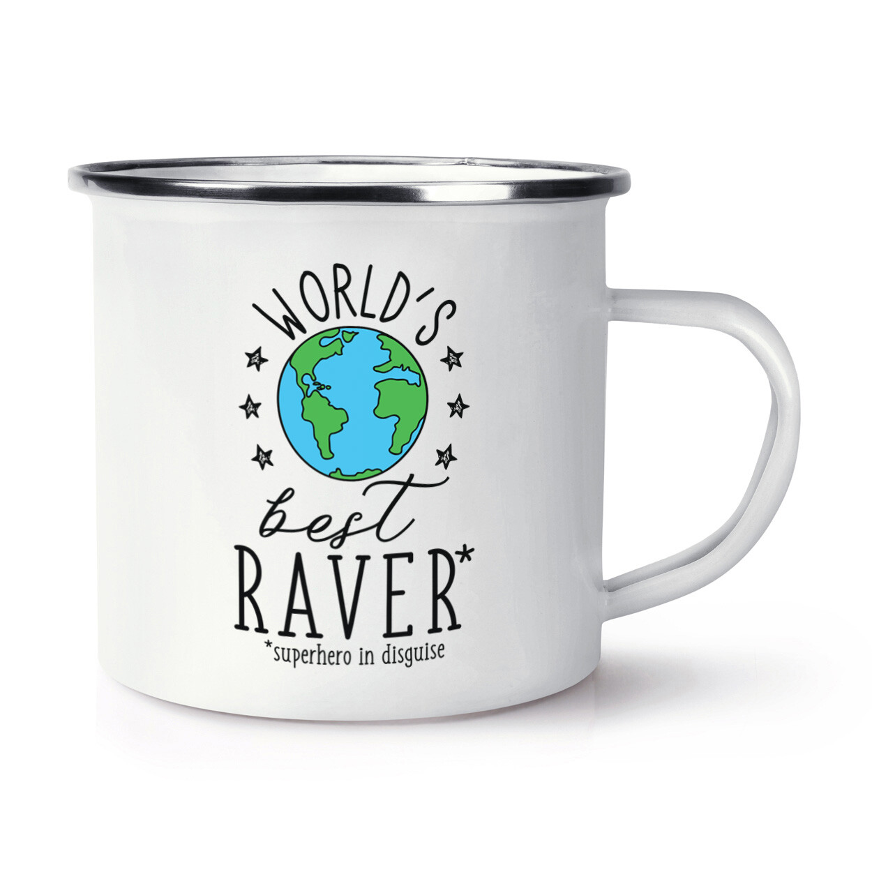 World's Best Raver Enamel Mug Cup Funny Joke Best Awesome Dancing Clubbing Rave