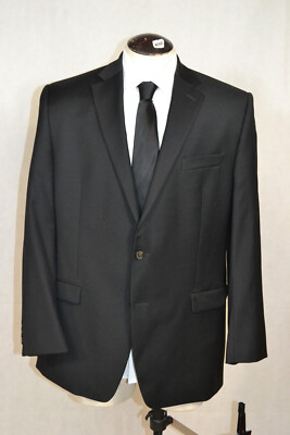 Lauren Ralph Lauren Jacket Black 100% Wool Sport Coat Blazer 44 Long Macys
