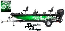 Crappie Fishing Fish Boat Bass Graphic US Vinyl Black Skeletons Lime Decal Wrap 