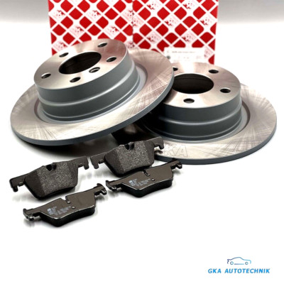 2x Febi Bremsscheiben + Bremsbeläge  hinten für BMW 1er F20 118 2er 2-er