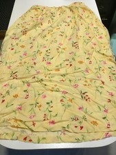 VTG 90s Southern Lady Floral Rayon Long Skirt M Women Top USA Made Yellow