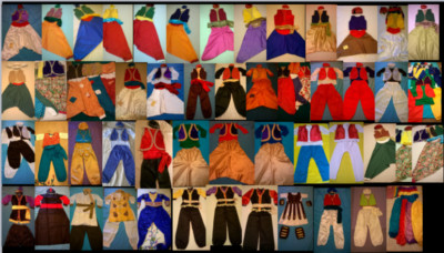 12 x Aladin Alibaba Westen, Haremshosen & Schärpe Schulpantomimen 1-12 Jahre