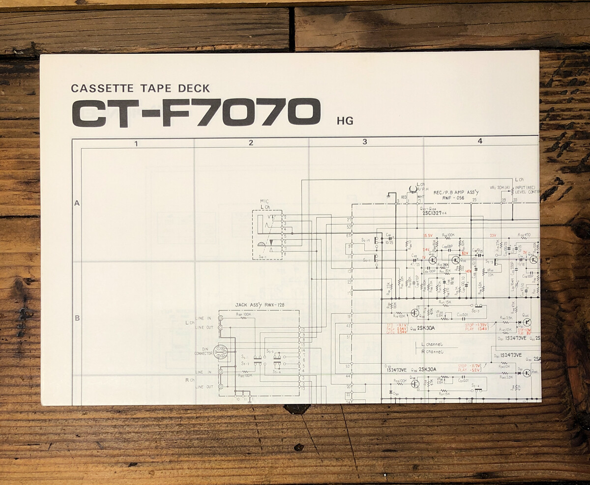 Pioneer CT-F7070 Cassette  Fold Out Schematic *Original*