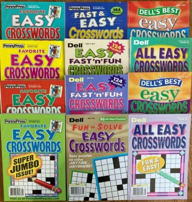Lot of 8 Dell Penny Press Crossword Puzzle Books Easy Express Fun Unsorted 