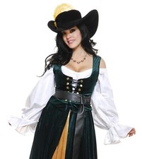 Blouse White Country Wench Renaissance Fancy Dress Halloween Costume Accessory