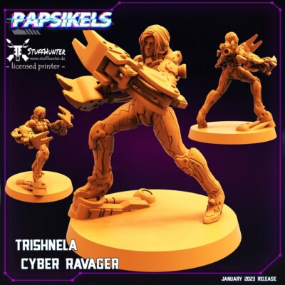 Trishnela Cyber Ravager - Papsikels - Cyberpunk Tabletop Wargaming Sci-Fi 28-32