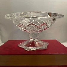 Beautiful Crystal Pedestal Compote or Candy Dish EUC 4" x 7"