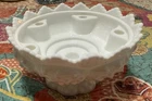 vintage Fenton milk glass hobnail 6 candle holder centerpiece bowl decor glass