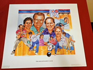 Rare PBA Bowling Millionaires Club Poster With Autographs (#402 Of 500)