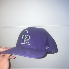’47 Colorado Rockies Snapback Cap Purple/Black/Green MLB Baseball worn once