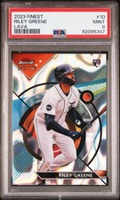 2023 Topps Finest Lava Refractor /100 Riley Greene #10 11ht PSA 9