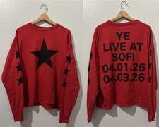 Kanye West YE Bully Merch YZY Live in California Sofi LA April Red Long Sleeve