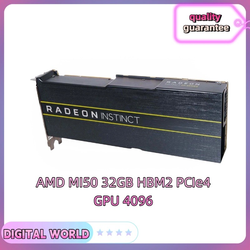 1PC AMD MI50 32GB HBM2 PCIe4 GPU 4096 Shader Server AI Deep Learning