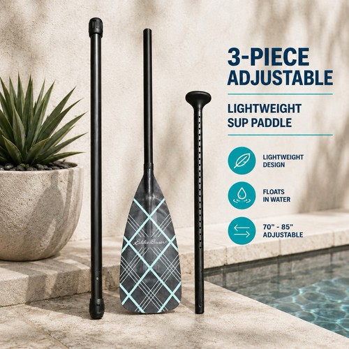 Eddie Bauer Adjustable SUP Paddle For Paddle Board, 3 Piece Lightweight Aluminum