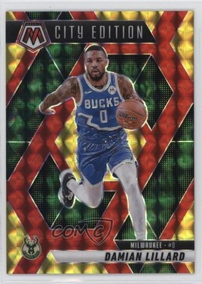 2024-25 Panini Mosaic Choice Fusion Red & Yellow Prizm 55/75 Damian Lillard 1d0h