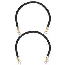 2Pcs PU Leather Handbag Handles, 60cm/23.6" Braided Purse Straps, Black