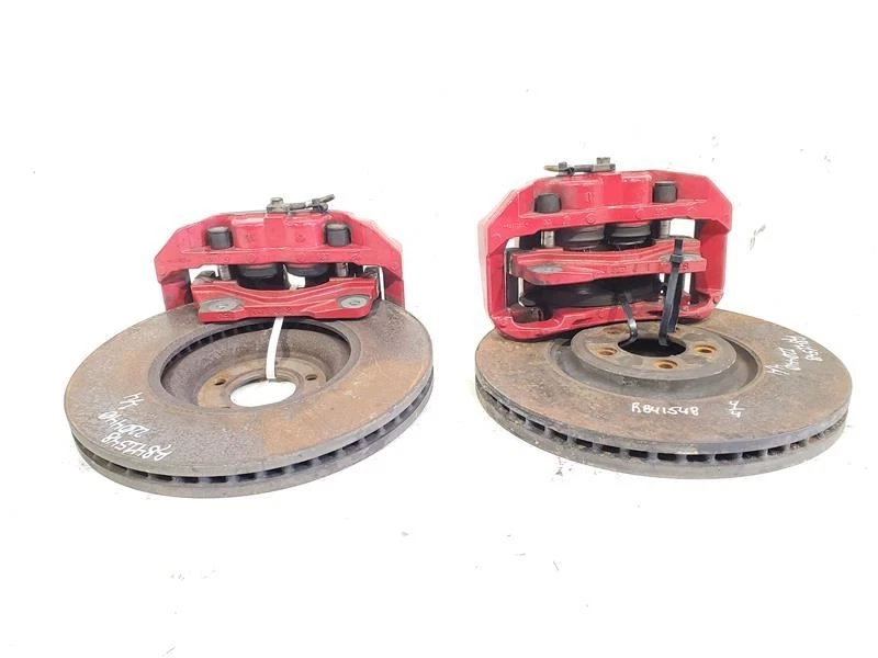 Juego de pinzas de freno delanteras rojas con rotores OEM 2013 2014 2015 Jaguar XF XFR Foto 4 de 4