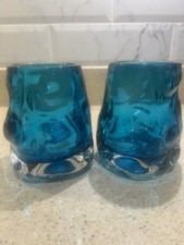 Whitefriars Knobbly Vases In Kingfisher Blue