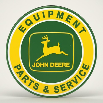#ad John Deere Parts amp; Service Embossed Metal Magnet $5.59