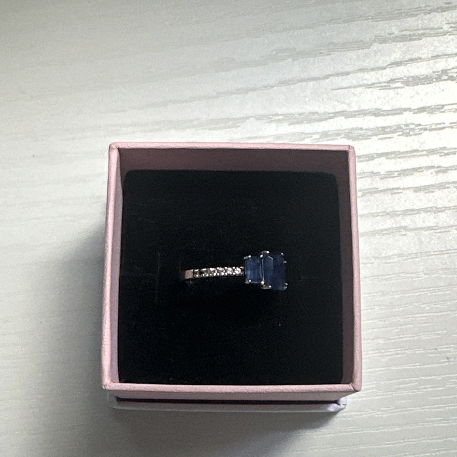 Authentic Pandora Ring, Blue Rectangular Three St… - image 4
